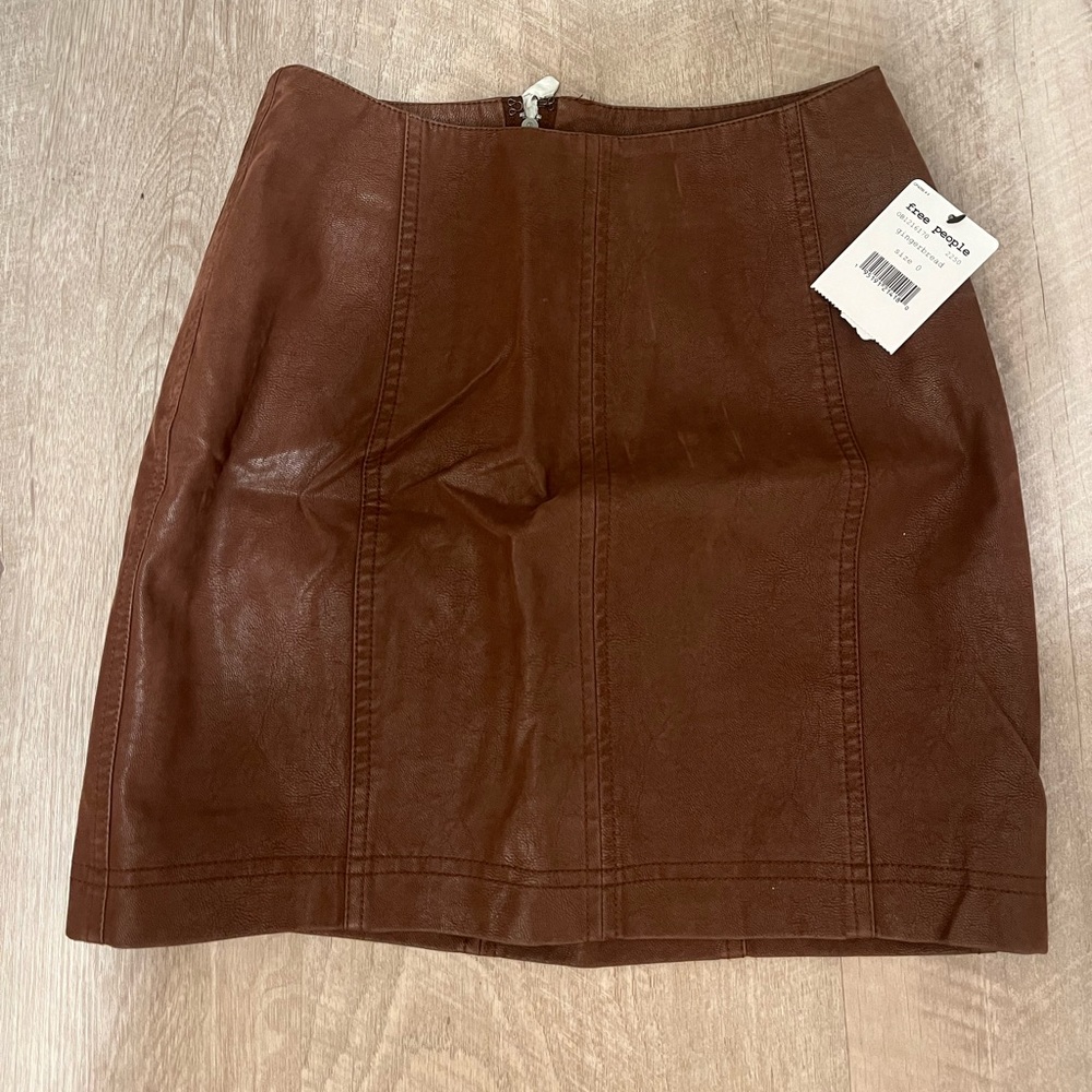 NWT! Free people leather skirt